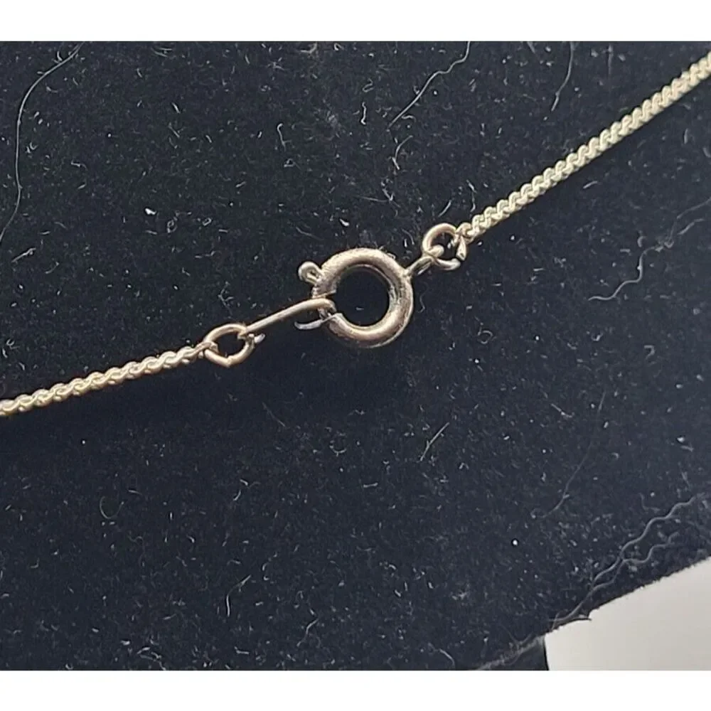 Vintage Metal Rose Necklace 16in